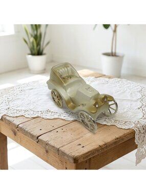 Berger Convertible Fancy Car Gold Floral Figurine Italy Vintage 6.5"